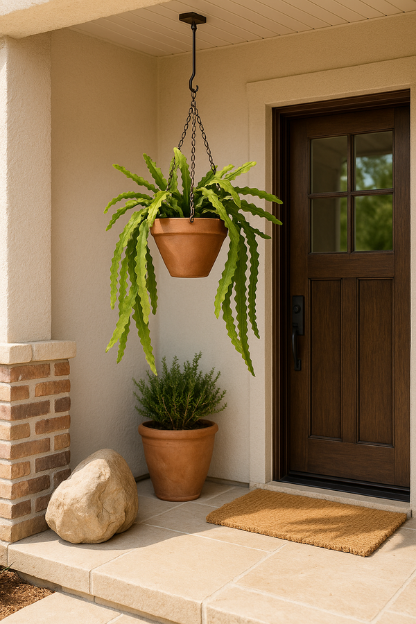 Cactus Blue Flame In a Hanging Basket