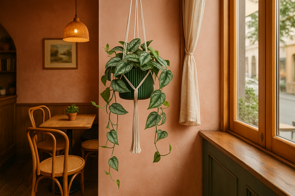 Pothos Silver Satin In a Hanging Basket