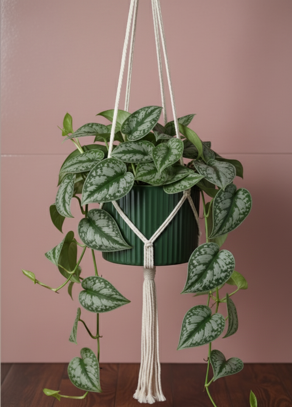 Pothos Silver Satin In a Hanging Basket