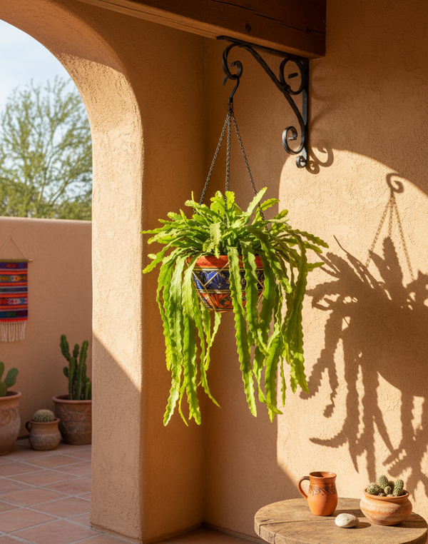 Cactus Blue Flame In a Hanging Basket