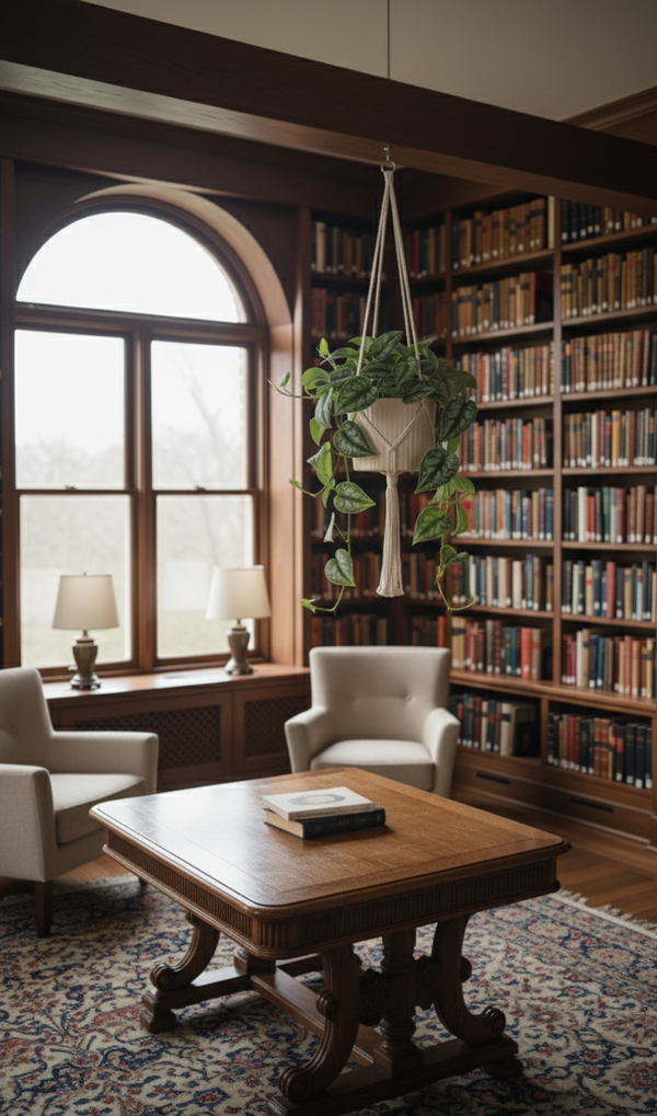 Pothos Silver Satin In a Hanging Basket