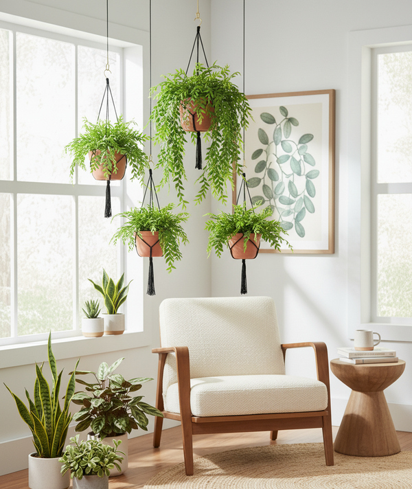 Cactus Fern Leaf In A Hanging Basket