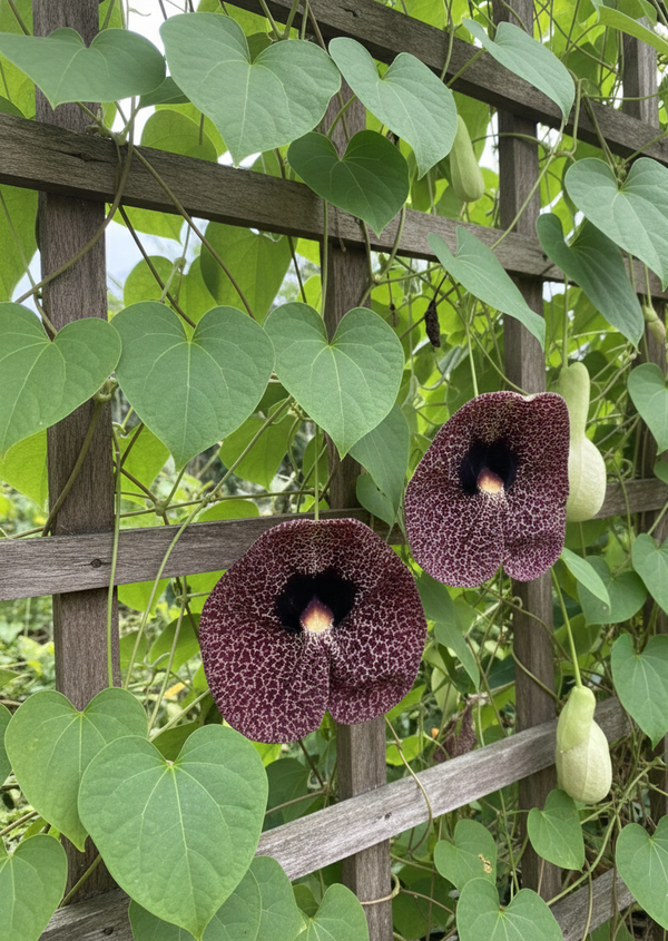 Copperleaf Dutcmans Pipe Calico on a Trellis / Few blooms