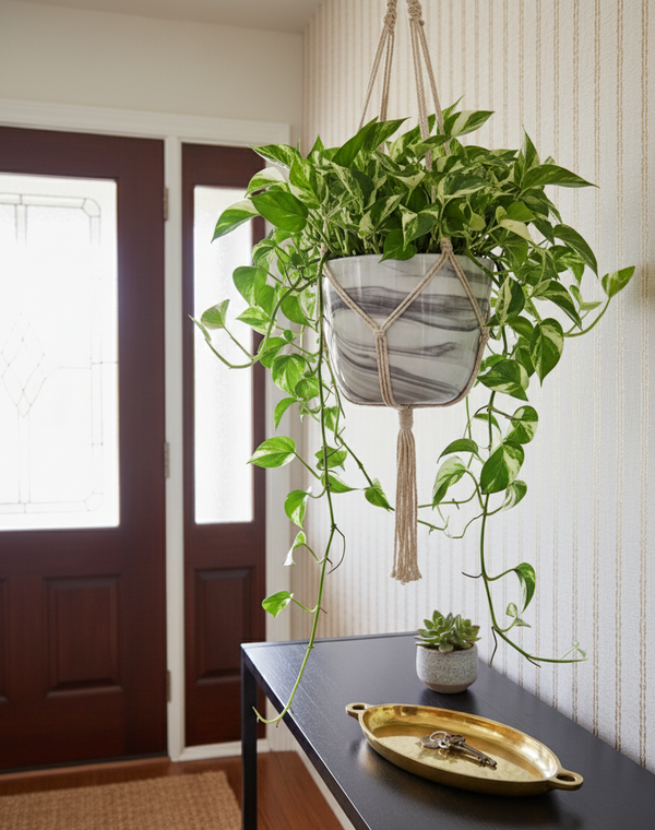 Pothos Marble Queen In A Hanging Basket