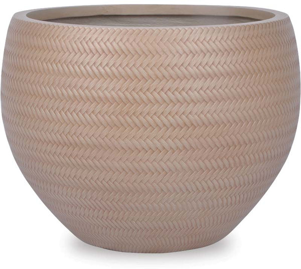 Bamboo Finish Low Belly Pot