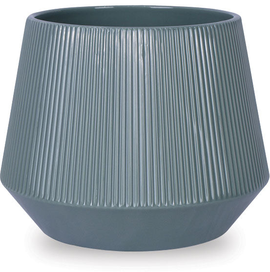 Vertical Rib Ceramic Pots Without Drainage Hole