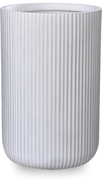 Vertical Rib Finish Tall Cylinder Pot