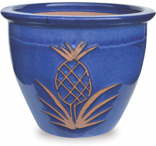 Garden Pot with Pineapple Carving