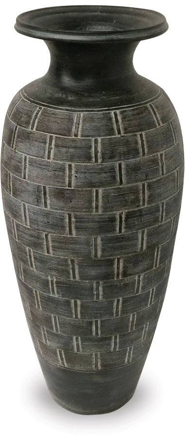 Tall Vase with Weave Pattern