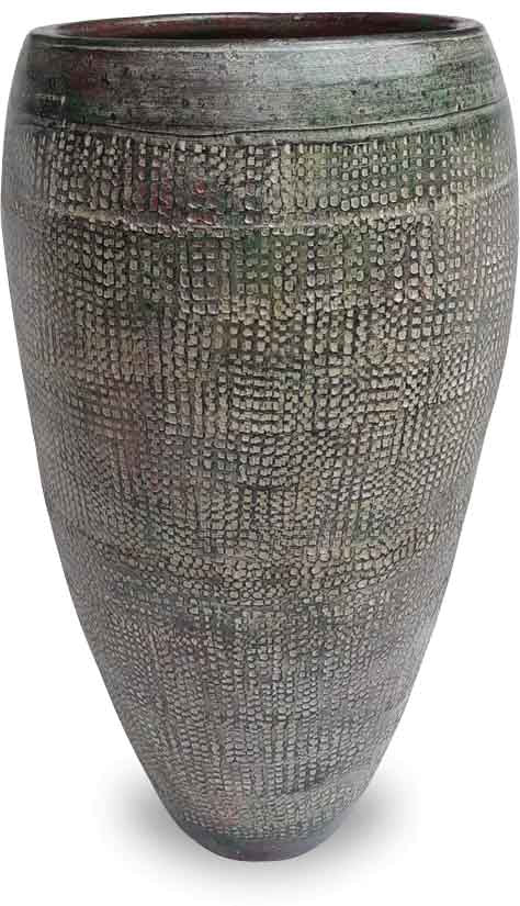 Tall Vase with Grid Design