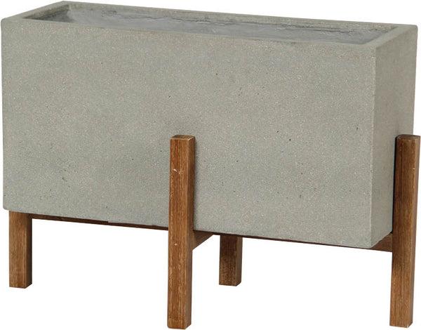 Rectangular Planter Stands with Wood Legs