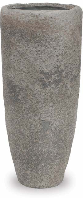 Grey Stone Tall Round Planter